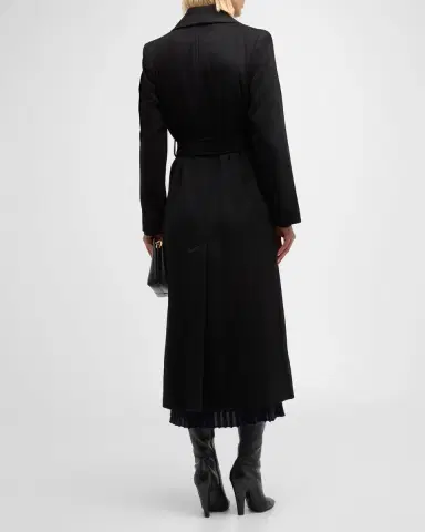 Sofia Cashmere Cashmere Belted Wrap Coat with Pick-Stitched Detail | Thumbnail 6
