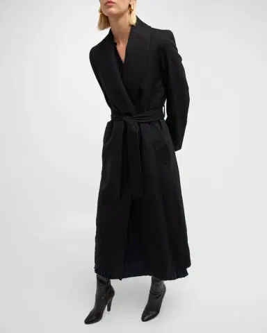 Sofia Cashmere Cashmere Belted Wrap Coat with Pick-Stitched Detail | Thumbnail 7