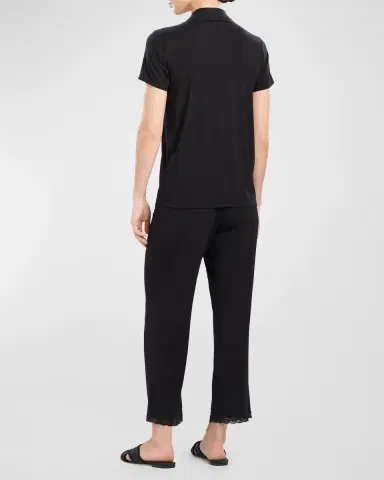 Natori Feathers Essentials Lace-Trim Jersey Pajama Set | Thumbnail 3 Natori Feathers Essentials Lace-Trim Jersey Pajama Set | Thumbnail 3