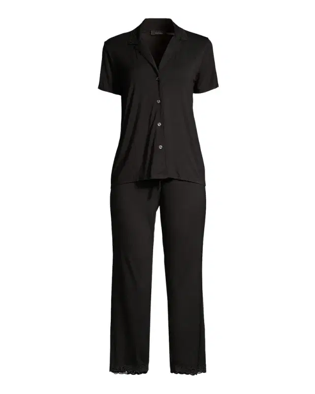 Feathers Essentials Lace-Trim Jersey Pajama Set