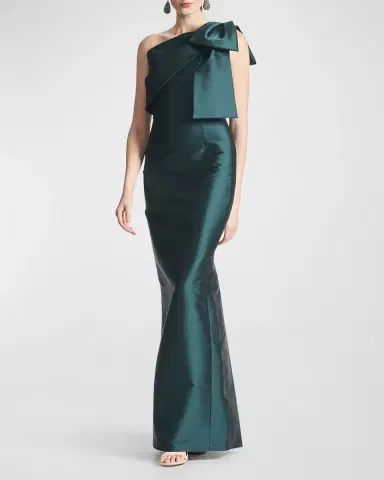 SACHIN & BABI Bonnie One-Shoulder Bow Column Gown | Thumbnail 2 SACHIN & BABI Bonnie One-Shoulder Bow Column Gown | Thumbnail 2
