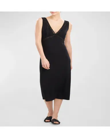Natori Feathers Essentials Lace-Trim Jersey Nightgown | Thumbnail 3 Natori Feathers Essentials Lace-Trim Jersey Nightgown | Thumbnail 3