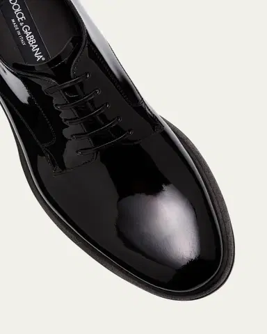Dolce & Gabbana Men's Patent Leather Derby Shoes | Thumbnail 2