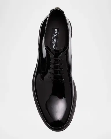 Dolce & Gabbana Men's Patent Leather Derby Shoes | Thumbnail 3