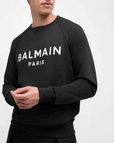 Balmain Men 's Raglan Logo Sweatshirt | Thumbnail 5