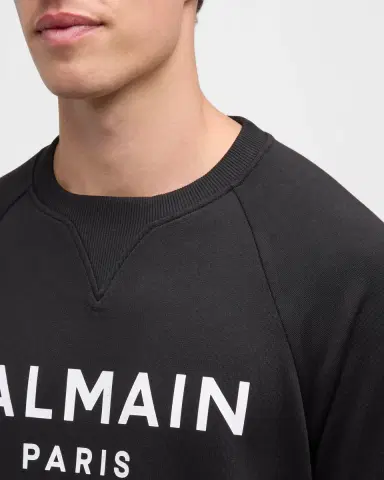 Balmain Men 's Raglan Logo Sweatshirt | Thumbnail 6