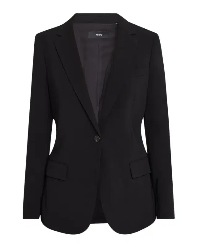 Theory Admiral Crepe One-Button Staple Blazer