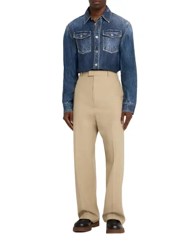 Bottega Veneta Men 's Cotton Twill Straight-Leg Trousers