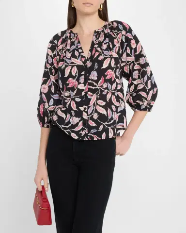 Apiece Apart Mitte Floral-Print Cotton Poplin Top | Thumbnail 4