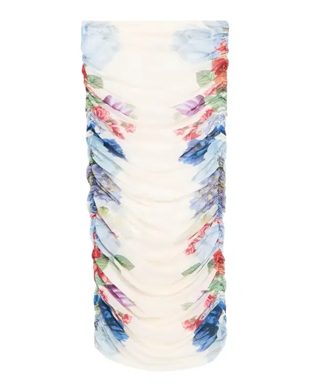 ALICE + OLIVIA Kennah Ruched Midi Skirt