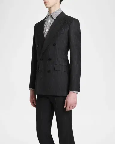 Givenchy Men's Double-Breasted Pinstripe Sport Coat | Thumbnail 3
