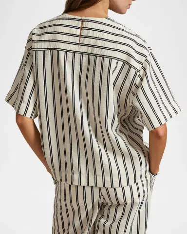 Polo Ralph Lauren Striped Silk-Blend Short-Sleeve Shirt | Thumbnail 3 Polo Ralph Lauren Striped Silk-Blend Short-Sleeve Shirt | Thumbnail 3