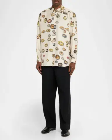 Libertine Men's Lovers Eyes Classic Silk Shirt | Thumbnail 2