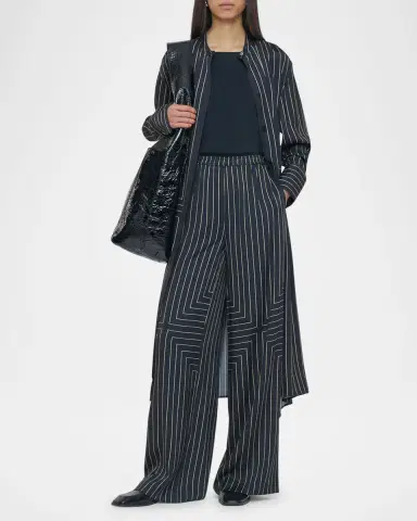 Joseph Hulin Wide-Leg Geometric Crepe Trousers | Thumbnail 2 Joseph Hulin Wide-Leg Geometric Crepe Trousers | Thumbnail 2