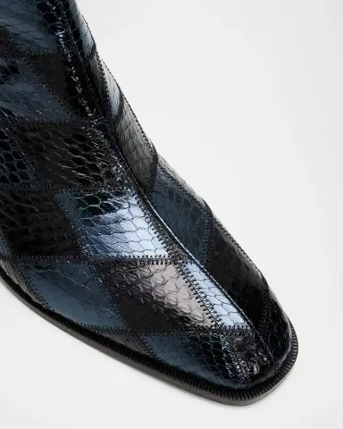 Christian Louboutin Men's Ziggissimo Forever Patchwork Watersnake Leather Zip Ankle Boots | Thumbnail 4 Christian Louboutin Men's Ziggissimo Forever Patchwork Watersnake Leather Zip Ankle Boots | Thumbnail 4