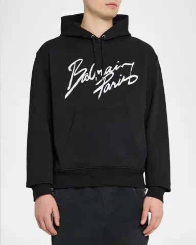 Balmain Men 's Paris Cotton Hoodie | Thumbnail 3 Balmain Men 's Paris Cotton Hoodie | Thumbnail 3