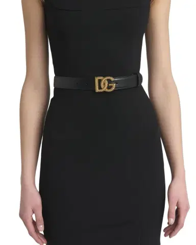 Dolce & Gabbana Leather Logo Buckle Belt | Thumbnail 1