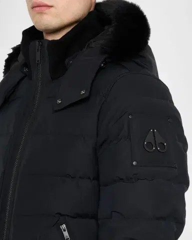 Moose Knuckles Men's Onyx Scotchtown Shearling-Trim Bomber Jacket | Thumbnail 5 Moose Knuckles Men's Onyx Scotchtown Shearling-Trim Bomber Jacket | Thumbnail 5