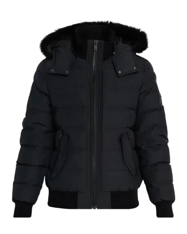 Men 's Onyx Scotchtown Shearling-Trim Bomber Jacket
