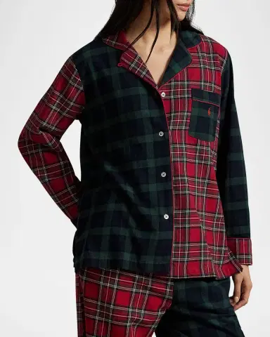 Polo Ralph Lauren Madison Patchwork Cotton Plaid Pajama Set | Thumbnail 4 Polo Ralph Lauren Madison Patchwork Cotton Plaid Pajama Set | Thumbnail 4