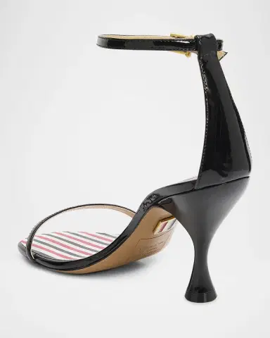 Thom Browne 90mm 4-Bar Strappy Patent Leather Sandals | Thumbnail 3 Thom Browne 90mm 4-Bar Strappy Patent Leather Sandals | Thumbnail 3
