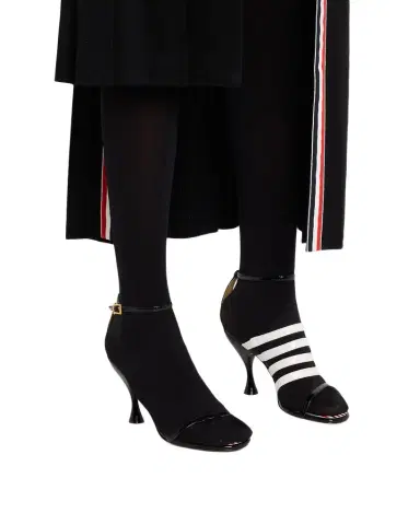 Thom Browne 90mm 4-Bar Strappy Patent Leather Sandals | Thumbnail 1 Thom Browne 90mm 4-Bar Strappy Patent Leather Sandals | Thumbnail 1