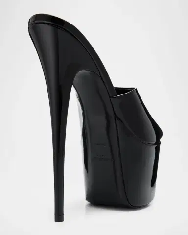 Saint Laurent 110mm Kika Patent Leather Platform Mules | Thumbnail 2