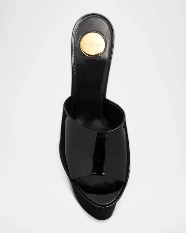 Saint Laurent 110mm Kika Patent Leather Platform Mules | Thumbnail 3