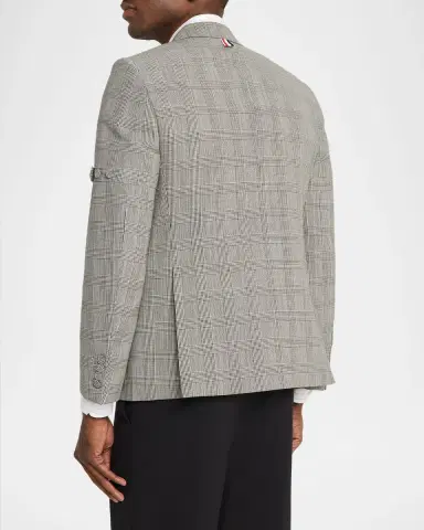Thom Browne Men's Fit 1 Single-Breasted Prince of Wales Sport Coat | Thumbnail 2