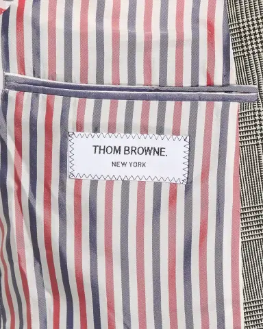 Thom Browne Men's Fit 1 Single-Breasted Prince of Wales Sport Coat | Thumbnail 5