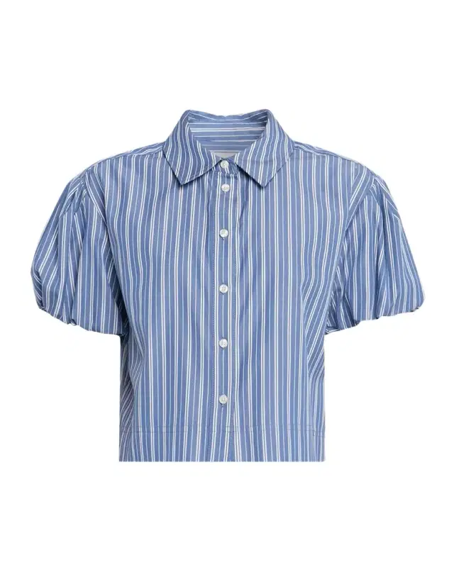 Elza Stripe Puff-Sleeve Shirt