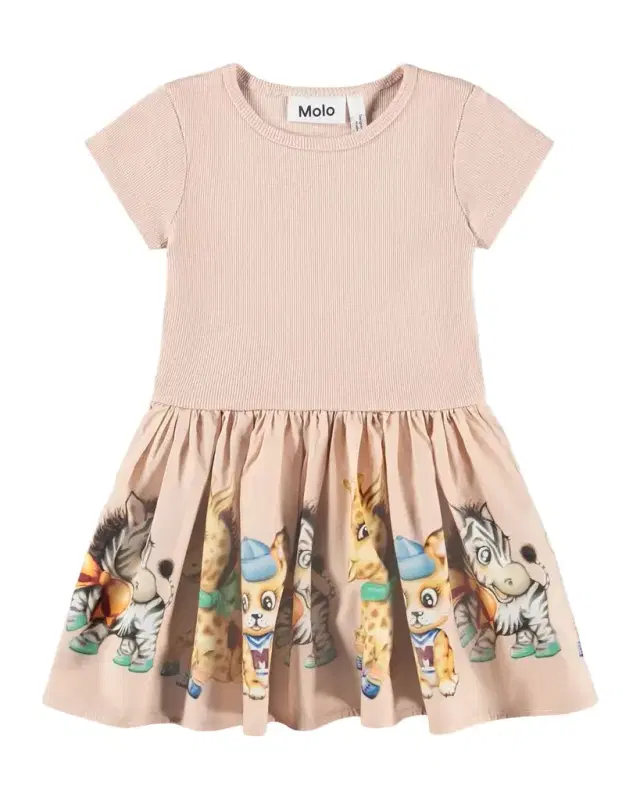 Girl 's Carin Animal-Print Cotton Dress, Size 3M-
