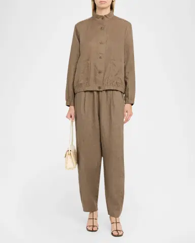 Eileen Fisher Cropped Organic Linen Lantern Pants | Thumbnail 2