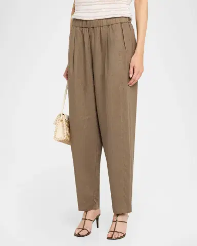 Eileen Fisher Cropped Organic Linen Lantern Pants | Thumbnail 4