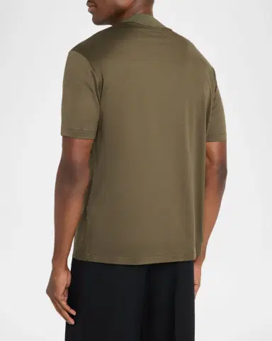 Emporio Armani Men's Lyocell and Cotton Eagle Logo Crewneck T-Shirt | Thumbnail 3