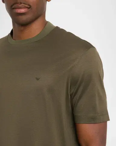 Emporio Armani Men's Lyocell and Cotton Eagle Logo Crewneck T-Shirt | Thumbnail 5