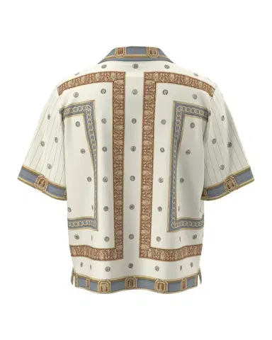 Versace Men's The Ringmaster Silk Twill Short-Sleeve Shirt | Thumbnail 1 Versace Men's The Ringmaster Silk Twill Short-Sleeve Shirt | Thumbnail 1