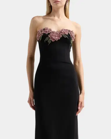 Atelier Prabal Gurung Blanca Embellished Rose Strapless Gown | Thumbnail 4 Atelier Prabal Gurung Blanca Embellished Rose Strapless Gown | Thumbnail 4