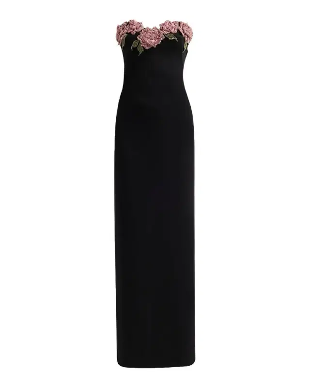 Blanca Embellished Rose Strapless Gown