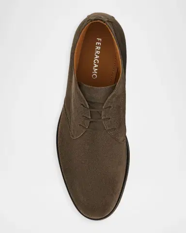 Ferragamo Men's Blake Construction Suede Desert Boots | Thumbnail 2 Ferragamo Men's Blake Construction Suede Desert Boots | Thumbnail 2