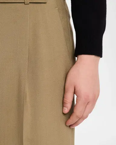 Saint Laurent Men's Wool and Mohair Single-Pleat Belted Pants | Thumbnail 4 Saint Laurent Men's Wool and Mohair Single-Pleat Belted Pants | Thumbnail 4