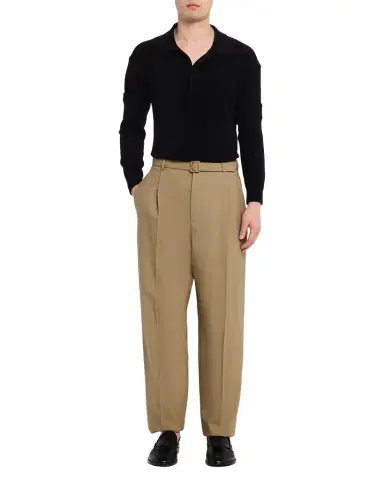 Saint Laurent Men's Wool and Mohair Single-Pleat Belted Pants | Thumbnail 1 Saint Laurent Men's Wool and Mohair Single-Pleat Belted Pants | Thumbnail 1