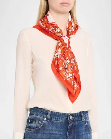 Dolce & Gabbana Majolica-Print Silk Twill Scarf | Thumbnail 2