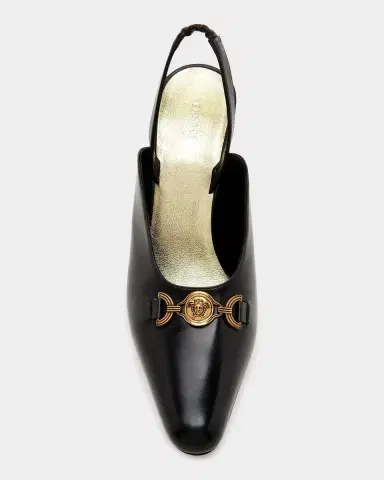 Versace 90mm La Medusa Leather Slingback Pumps | Thumbnail 3