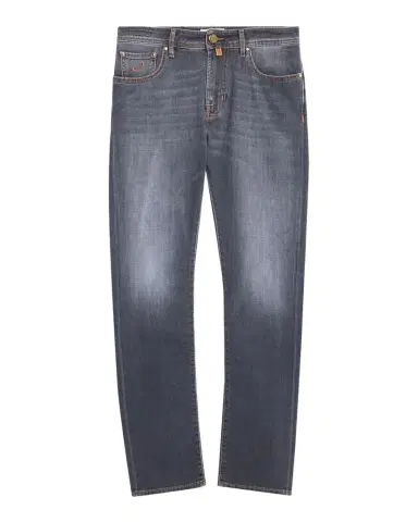 Jacob Cohen Men's Slim Straight-Leg Washed Black Denim Jeans | Thumbnail 1