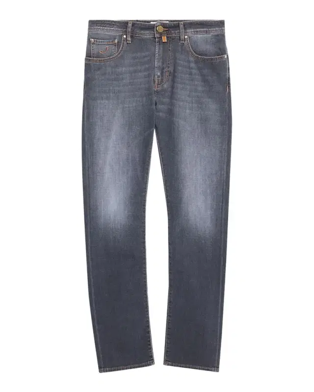 Men 's Slim Straight-Leg Washed Black Denim Jeans