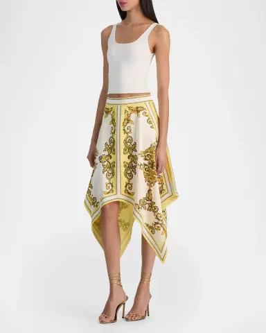 ALICE + OLIVIA Davina Handkerchief Midi Skirt | Thumbnail 2 ALICE + OLIVIA Davina Handkerchief Midi Skirt | Thumbnail 2