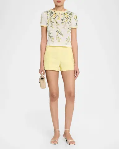 ALICE + OLIVIA Cindy Embroidered Crop Top | Thumbnail 2