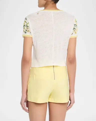 ALICE + OLIVIA Cindy Embroidered Crop Top | Thumbnail 3