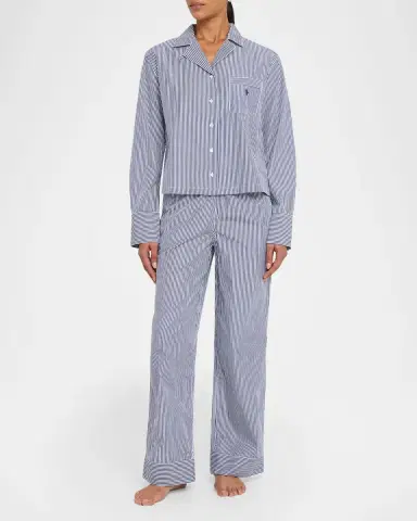 Polo Ralph Lauren Long-Sleeve Striped Cotton Poplin Pajama Set | Thumbnail 2 Polo Ralph Lauren Long-Sleeve Striped Cotton Poplin Pajama Set | Thumbnail 2